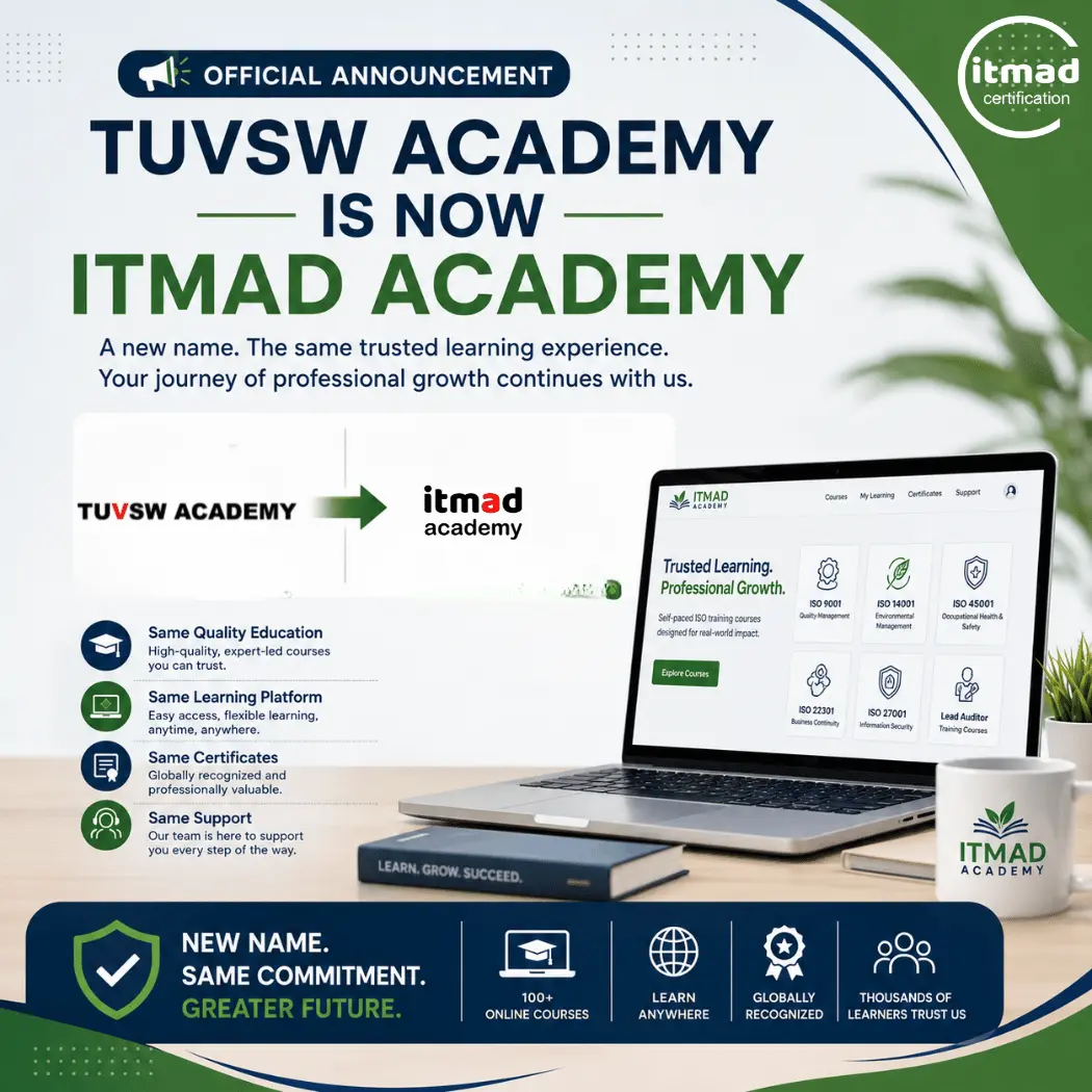 TUVSW Academy Is Now Itmad Academy: An Official Announcement for Our Learners and Training Partners