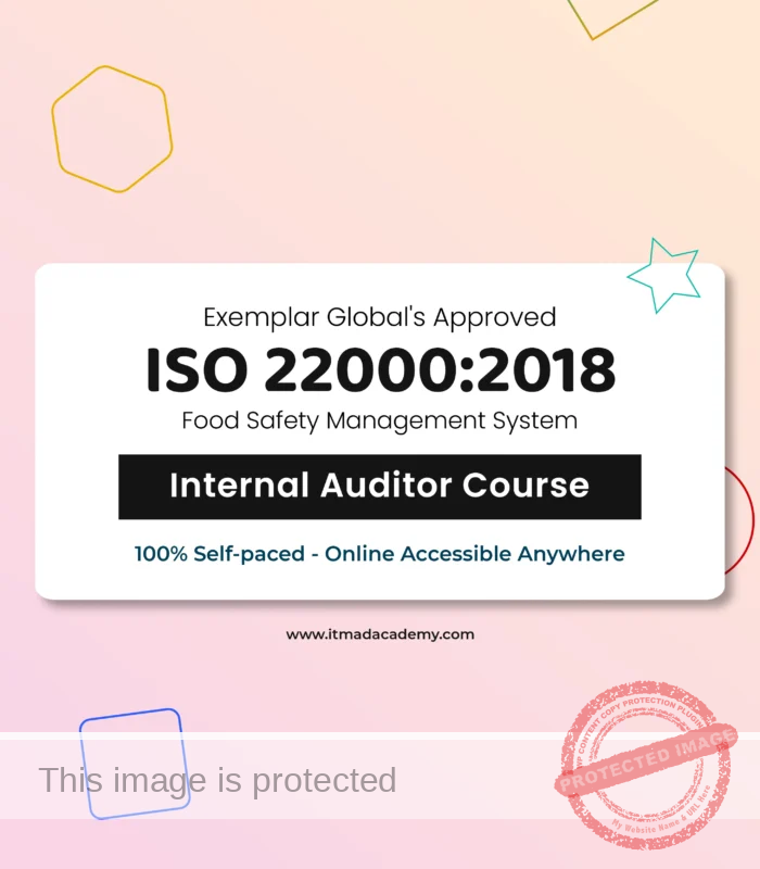 Get exemplar global certified Online ISO 22000 Food Safety Management Internal Auditor Training Course