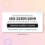 Get Exemplar global certified online ISO 22301 Business Continuity Management Internal Auditor Training Course
