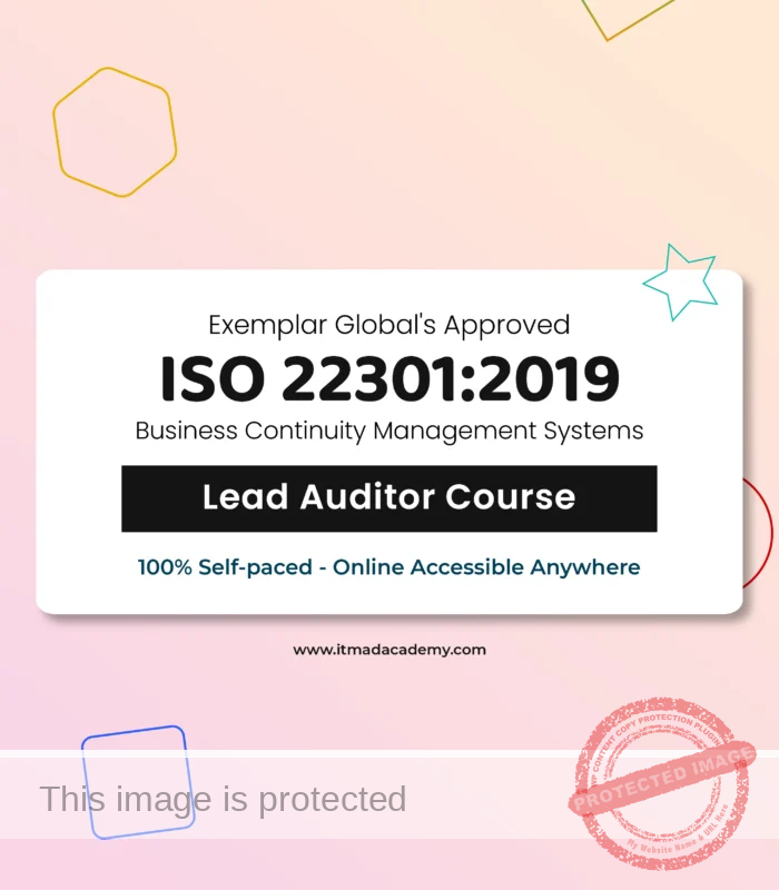 Get Exemplar global certified online ISO 22301 Business Continuity Management Lead Auditor Training Course