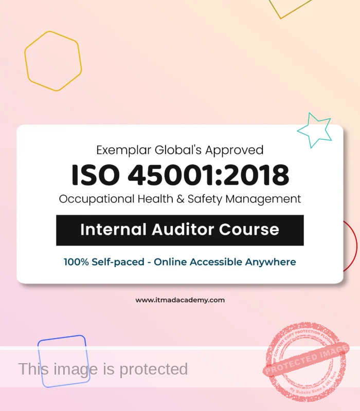 Get exemplar global certified online ISO 45001 OHSMS Internal Auditor Training Course